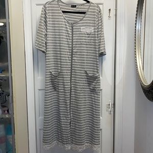 Gray Stripped Robe